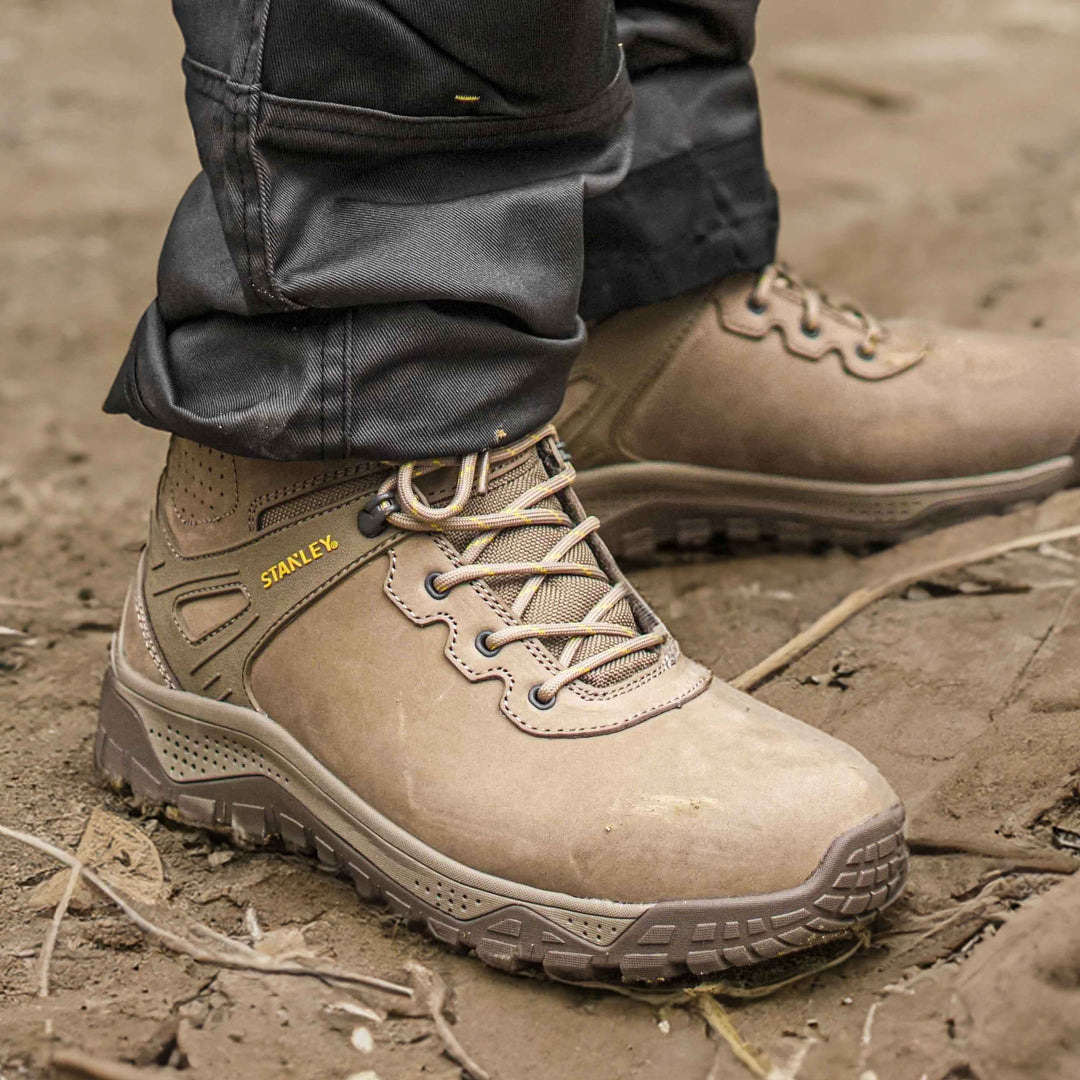STANLEY Alberta Men's Steel Toe, Steel Midsole, Safety Work Boot, Stone, Model Detail View