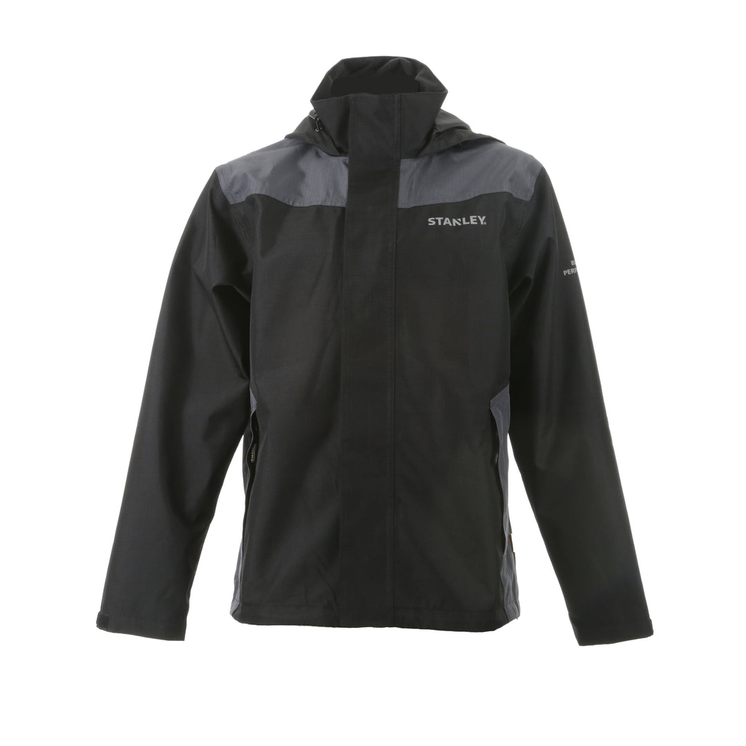 STANLEY Assent Men's Water Resistant, Nylon Ripstop, Regular Fit Work Jacket, Grey/Black, Front View