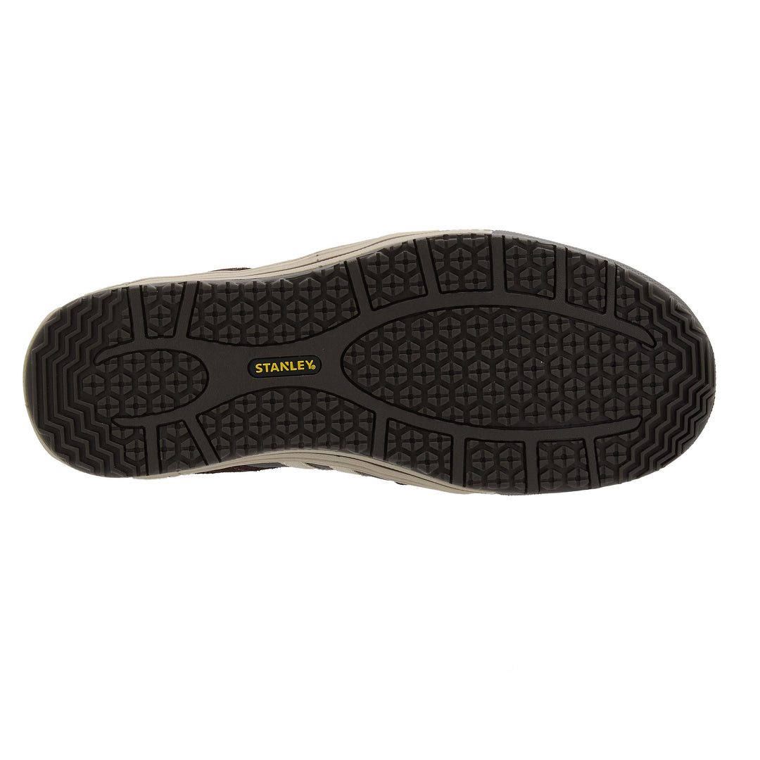Slip, oil, and heat-resistant outsole of STANLEY work trainer – rugged tread design