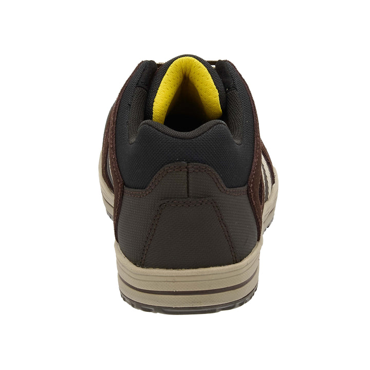 Heel view of steel toe safety trainer – lace-up, lightweight work shoe