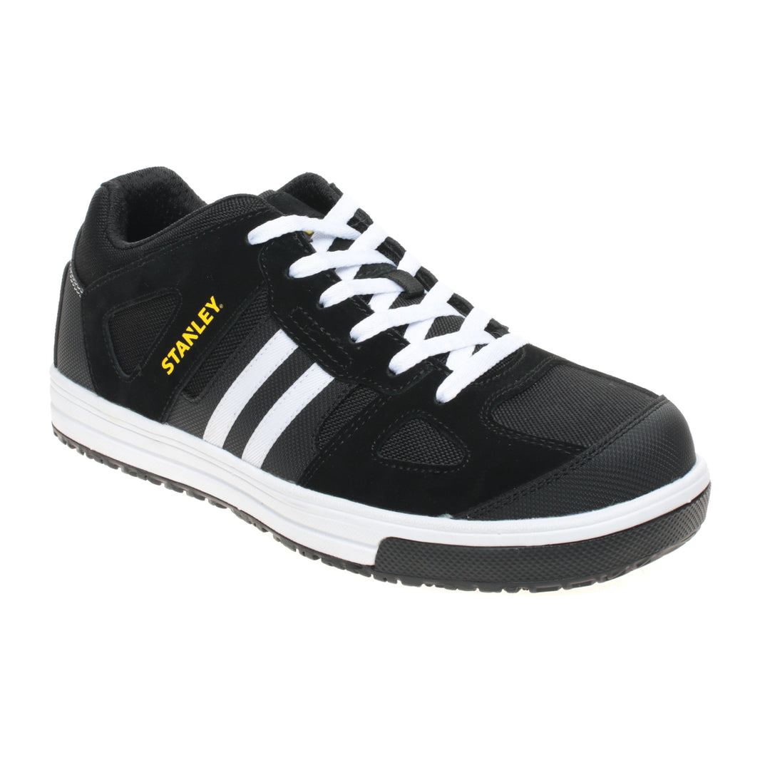 STANLEY Berwick Low Men's Lightweight, Steel Toe, Safety Work Trainer, Black, 3/4 View Facing Right