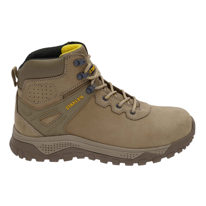 STANLEY Alberta Men's Steel Toe, Steel Midsole, Safety Work Boot, Stone, Side View Facing Right