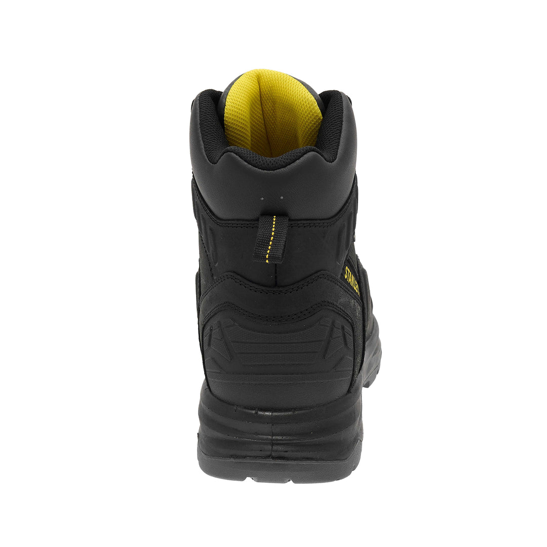 STANLEY Aramac Men's Waterproof, Steel Midsole Plate, Steel Toe Safety Work Boot, Black, Heel View
