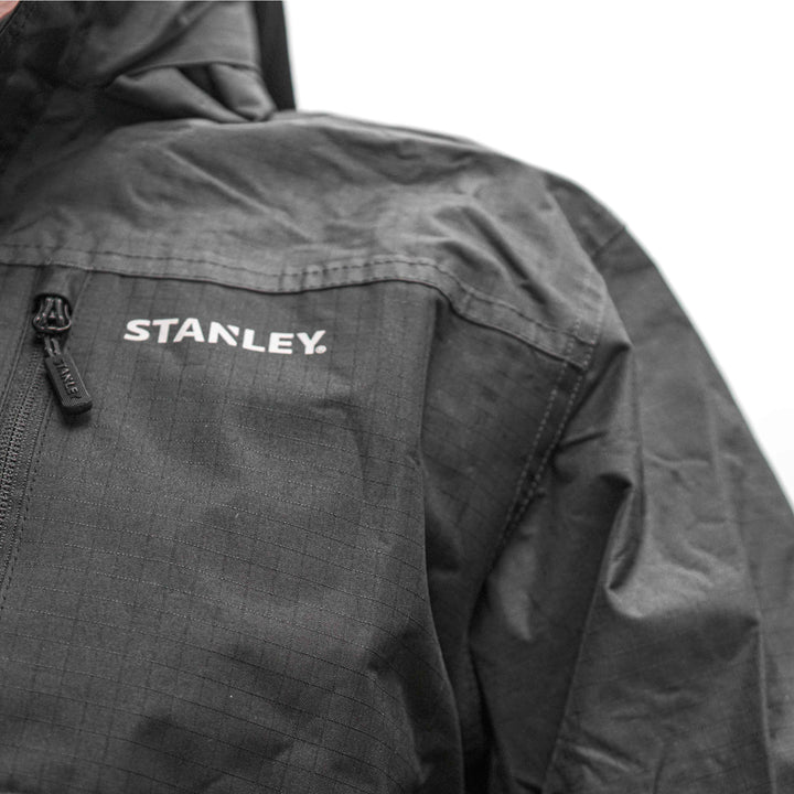 STANLEY Assent Men's Water Resistant, Nylon Ripstop, Regular Fit Work Jacket, Grey/Black, Detail View