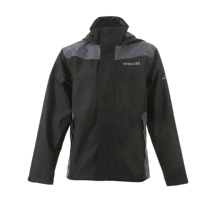 STANLEY Assent Men's Water Resistant, Nylon Ripstop, Regular Fit Work Jacket, Grey/Black, Front View