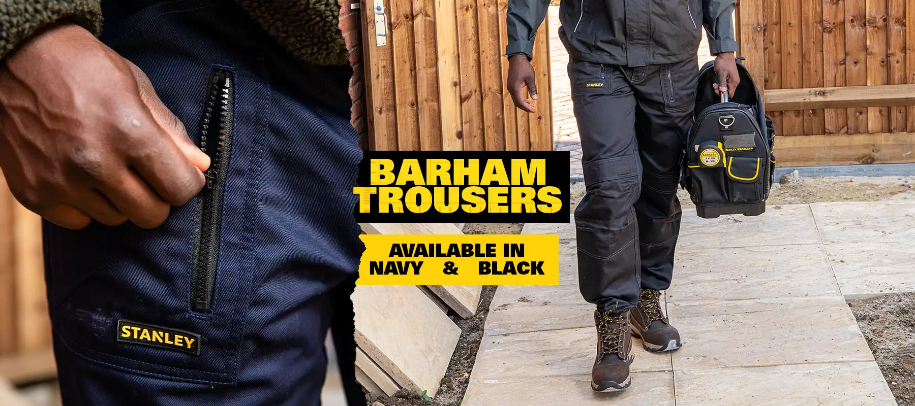STANLEY Barham zip trousers available now