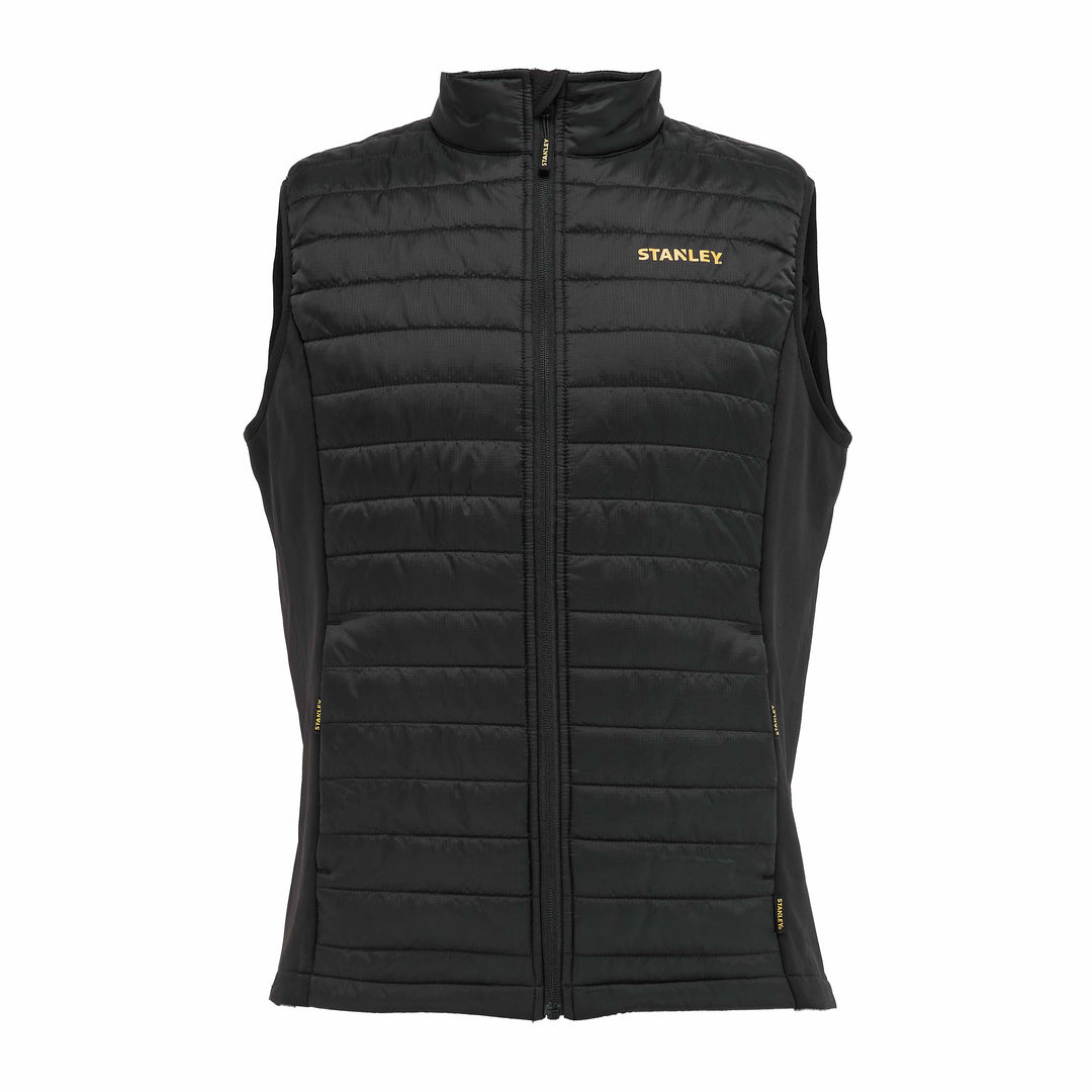 STANLEY Banff Men's Regular Fit, Ripstop, Water Resistant Work Gilet, Black, Front View
