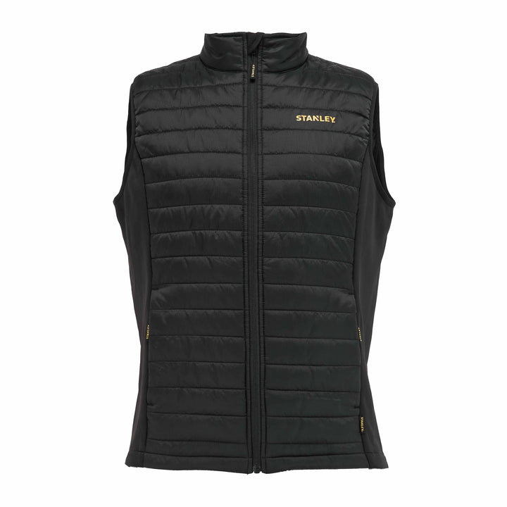 STANLEY Banff Men's Regular Fit, Ripstop, Water Resistant Work Gilet, Black, Front View