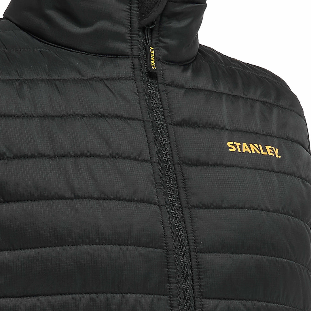 STANLEY Banff Men's Regular Fit, Ripstop, Water Resistant Work Gilet, Black, Detail View