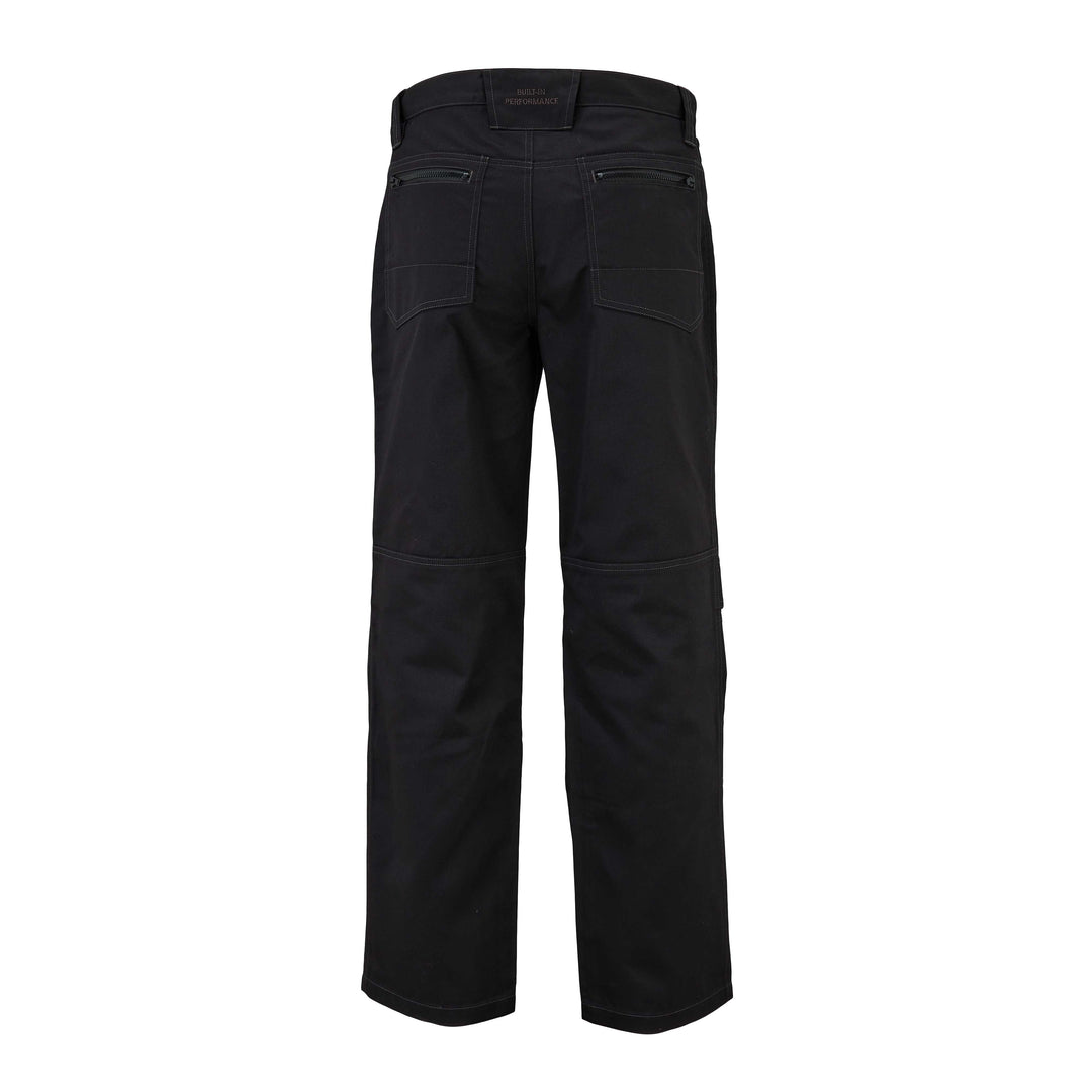 STANLEY Barham Men's Polycotton, Relaxed Fit, Zipper Work Trousers, Black, Back View