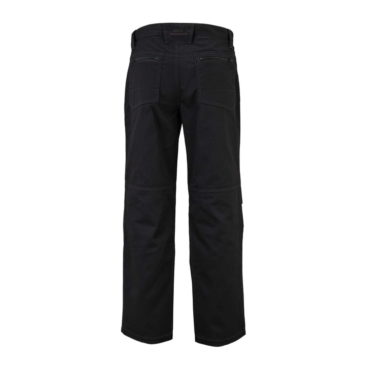 STANLEY Barham Men's Polycotton, Relaxed Fit, Zipper Work Trousers, Black, Back View