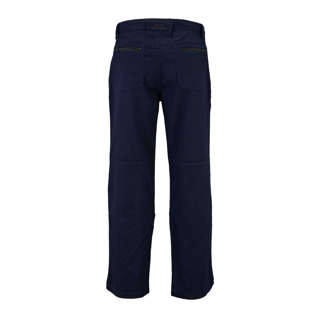 STANLEY Barham Men's Polycotton, Relaxed Fit, Zipper Work Trousers, Navy, Back View