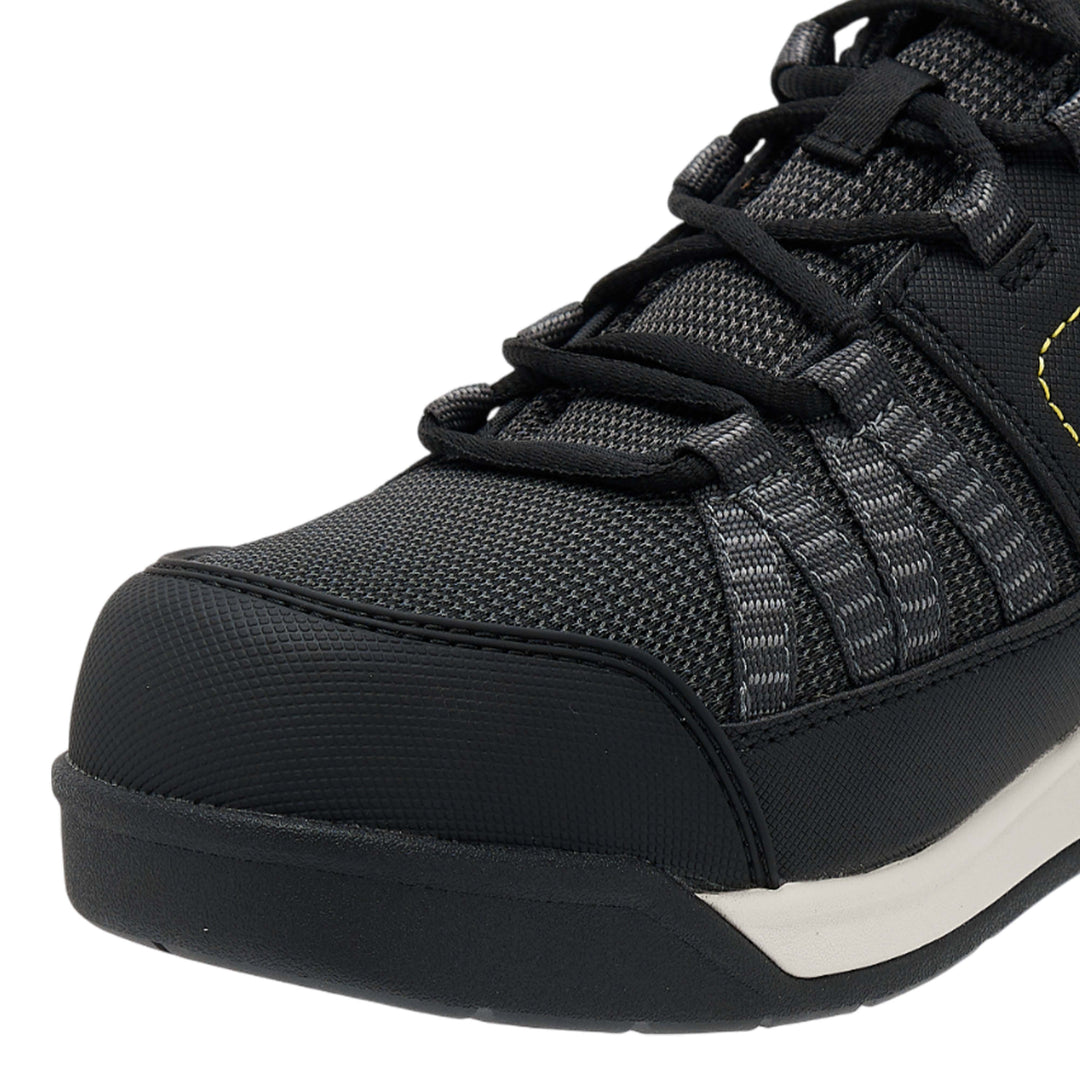 Black and gray sneaker with white sole on a white background