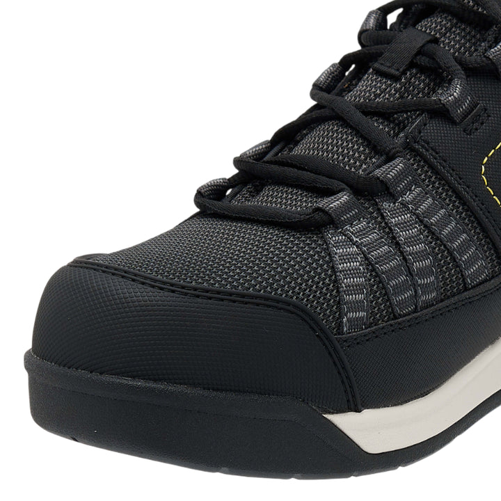 Black and gray sneaker with white sole on a white background