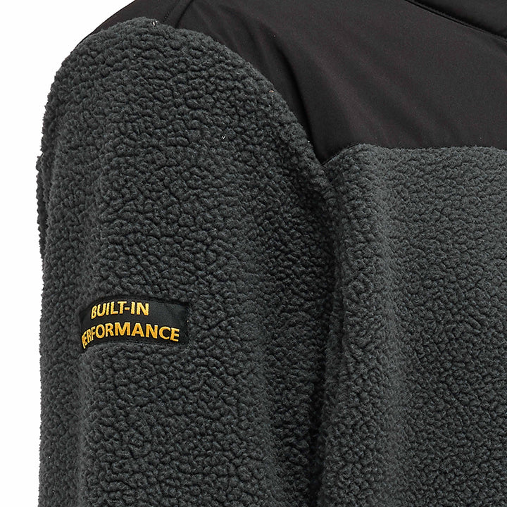 STANLEY Borden Men's Funnel Collar, Regular Fit, Borg Work Fleece, Grey, Branding Detail View