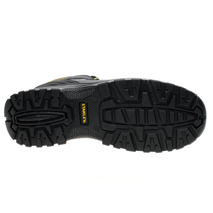 STANLEY Brampton Men's Lightweight, Steel Safety Toe, Steel Midsole Plate Work Boots, Black, Sole View