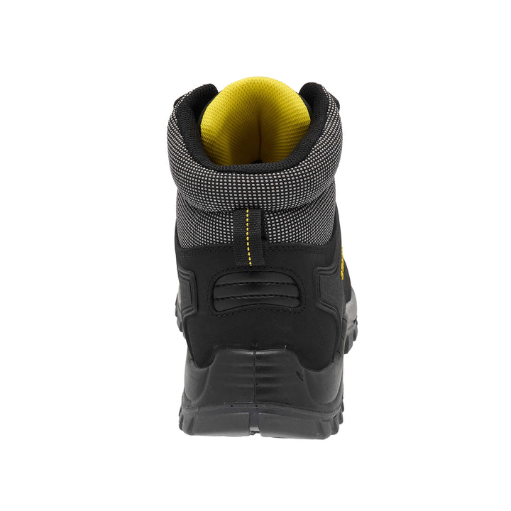 STANLEY Branxton Men's Waterproof, Steel Toe, Steel Midsole Plate, Leather Safety Work Boot, Black, Heel View