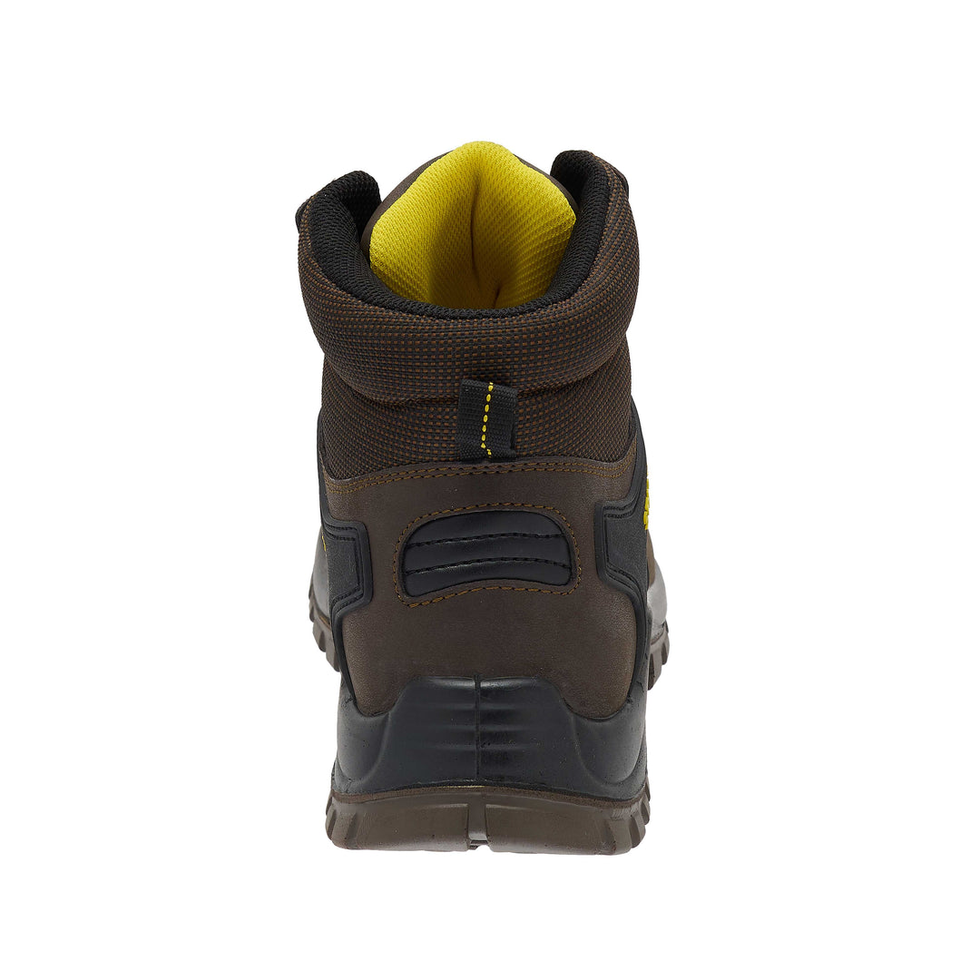 STANLEY Branxton Men's Waterproof, Steel Toe, Steel Midsole Plate, Leather Safety Work Boot, Brown, Heel View