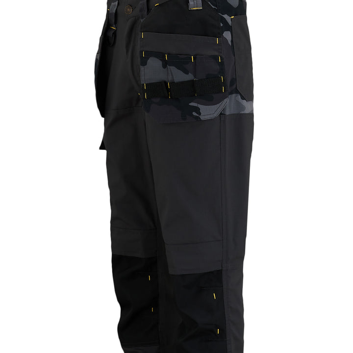 STANLEY Dixon Men's Stretch, Holster Pocket, Regular Fit Work Trousers, Black Camo, Pocket Detail View