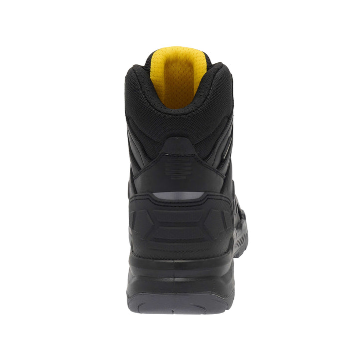 STANLEY Michigan Men's Fitgo Lacing System, Waterproof, S7 Safety Work Boot, Black, Heel View