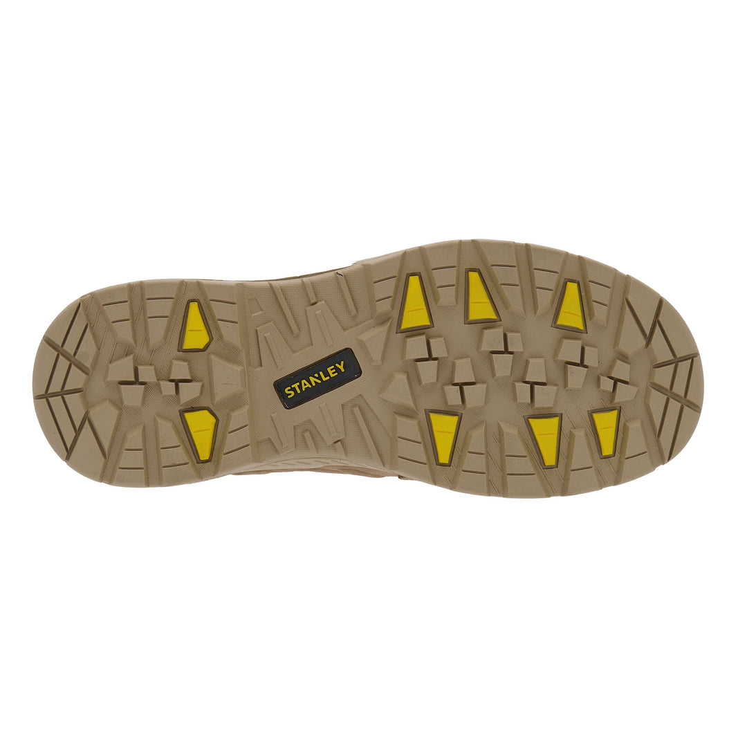 STANLEY Michigan Men's Fitgo Lacing System, Waterproof, S7 Safety Work Boot, Stone, Sole View