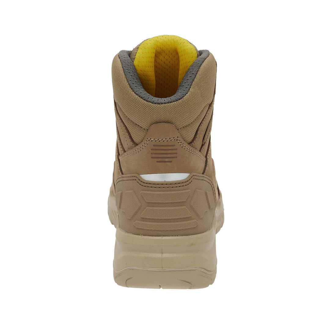 STANLEY Michigan Men's Fitgo Lacing System, Waterproof, S7 Safety Work Boot, Stone, Heel View
