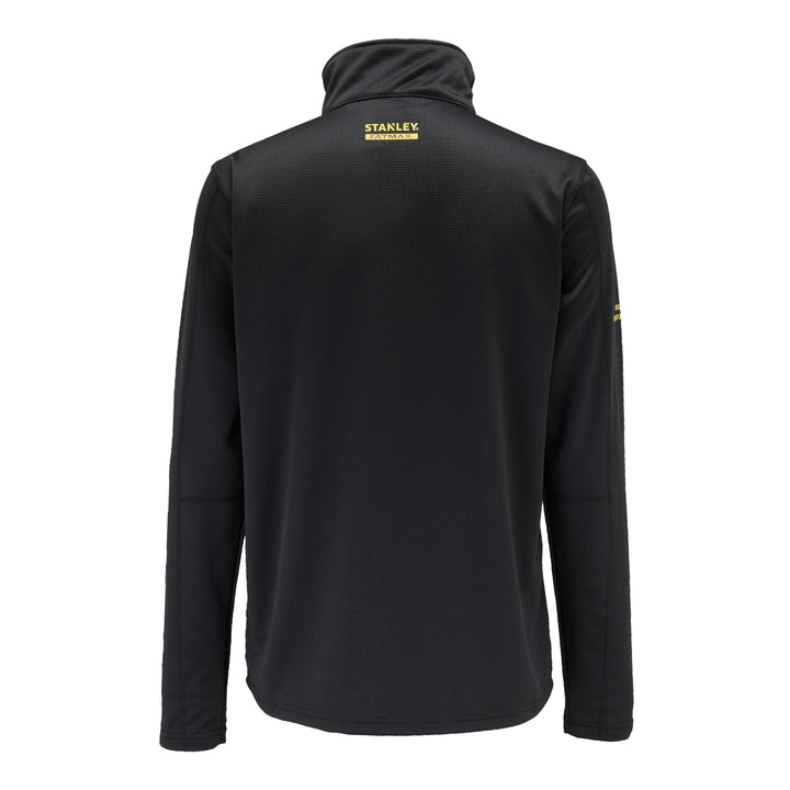 Black jacket with 'Stanley' branding on the back against a white background
