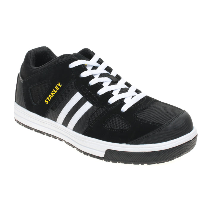 STANLEY Berwick Low Men's Lightweight, Steel Toe, Safety Work Trainer, Black, 3/4 View Facing Right