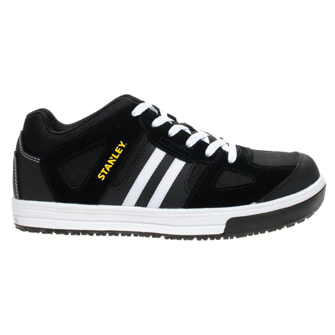 STANLEY Berwick Low Men's Lightweight, Steel Toe, Safety Work Trainer, Black, Side View Facing Right
