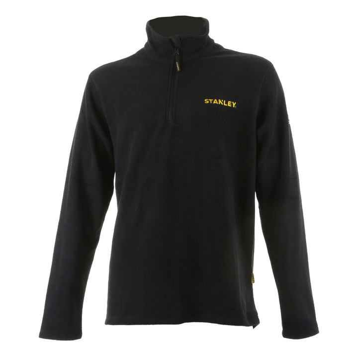 STANLEY Gadsden Men's Lightweight, Quarter-Zip, Regular Fit Work Fleece, Black, Front View