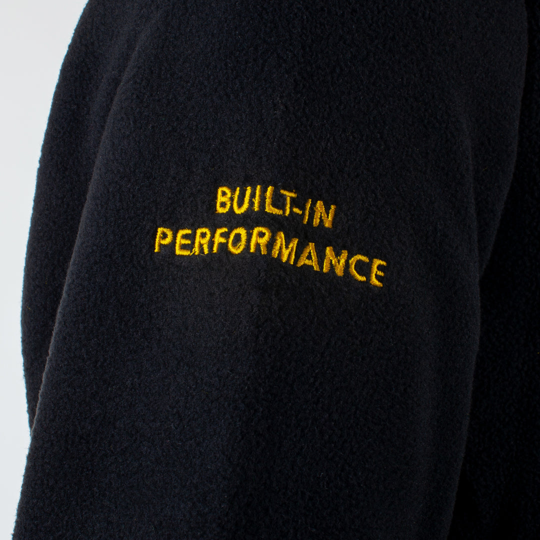 STANLEY Gadsden Men's Lightweight, Quarter-Zip, Regular Fit Work Fleece, Black, Shoulder Branding Detail View