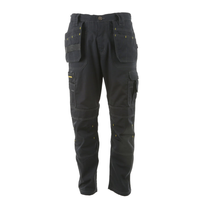 STANLEY Huntsville Men's Polycotton, Holster Pocket, Regular Fit Work Trousers, Black, Front View