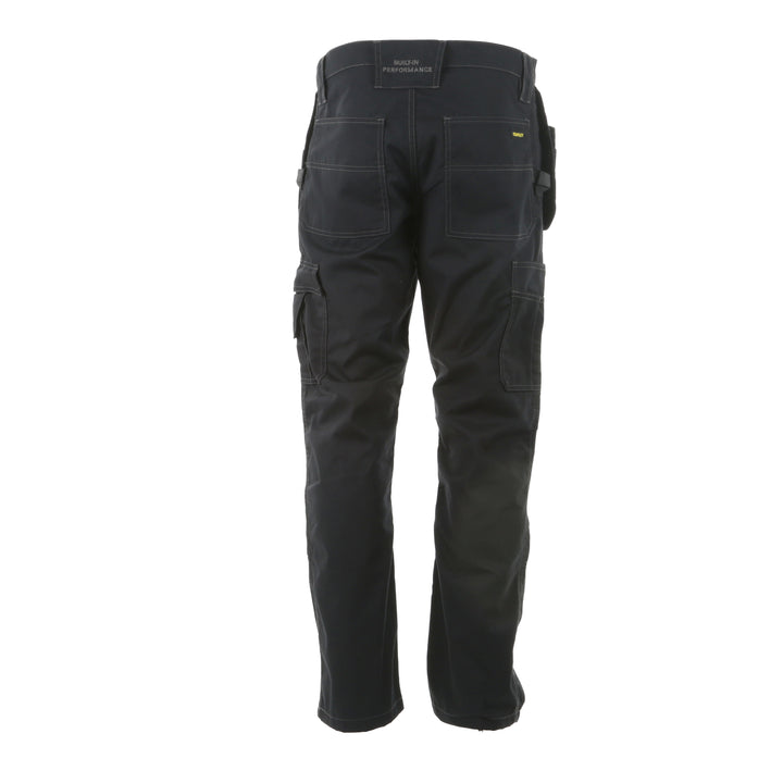 STANLEY Huntsville Men's Polycotton, Holster Pocket, Regular Fit Work Trousers, Black, Back View