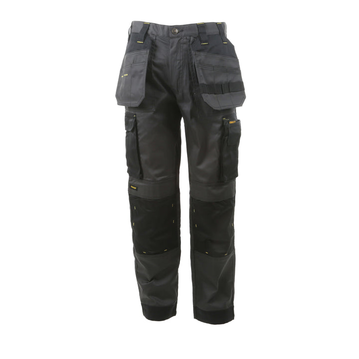 STANLEY Barmera Men's Holster Pocket, Poly Cotton, Regular Fit Work Trousers, Grey/Black, Front View