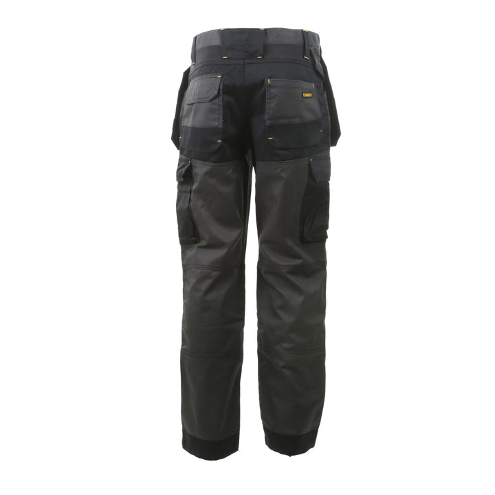 STANLEY Barmera Men's Holster Pocket, Poly Cotton, Regular Fit Work Trousers, Grey/Black, Back View