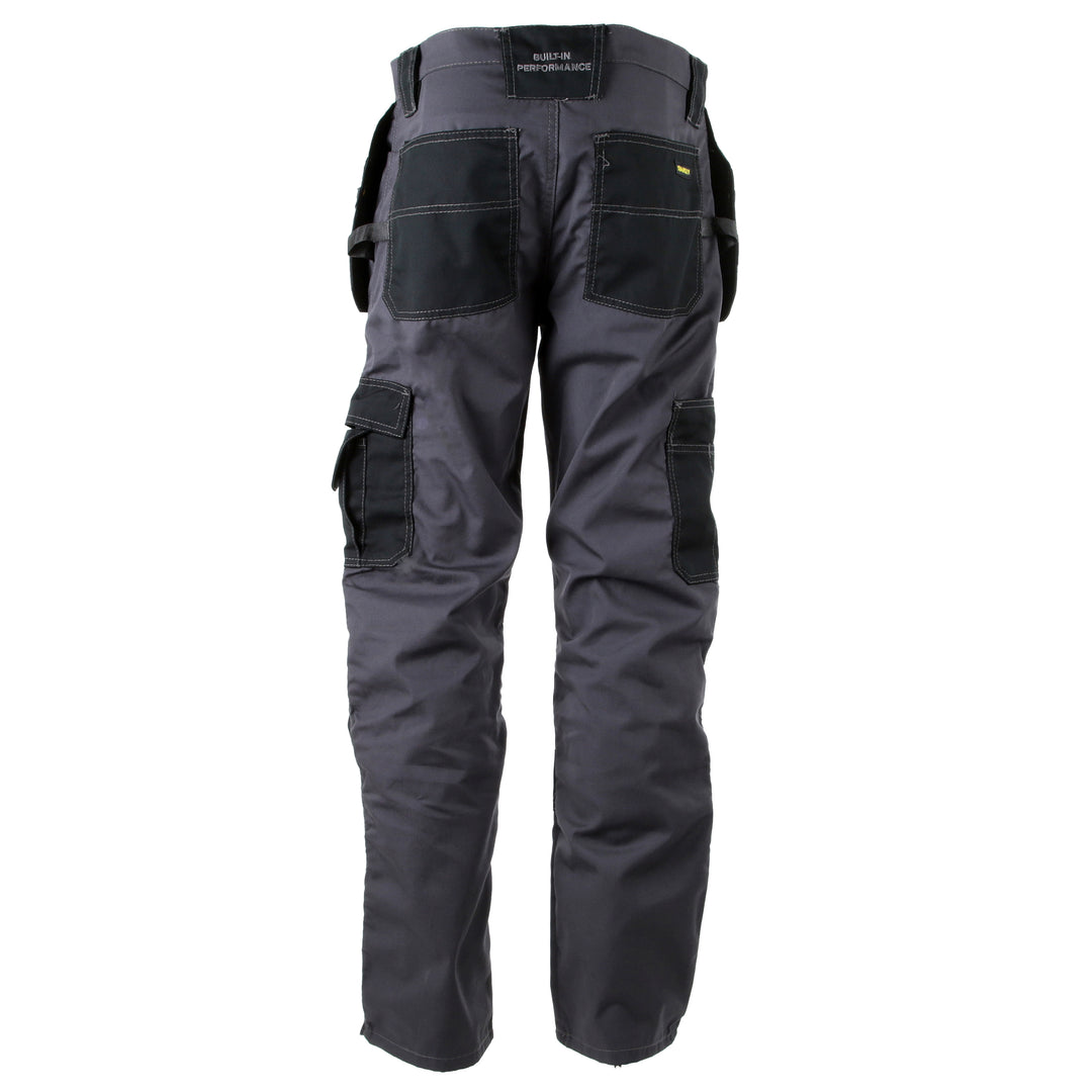 STANLEY Huntsville Men's Polycotton, Holster Pocket, Regular Fit Work Trousers, Grey, Back View
