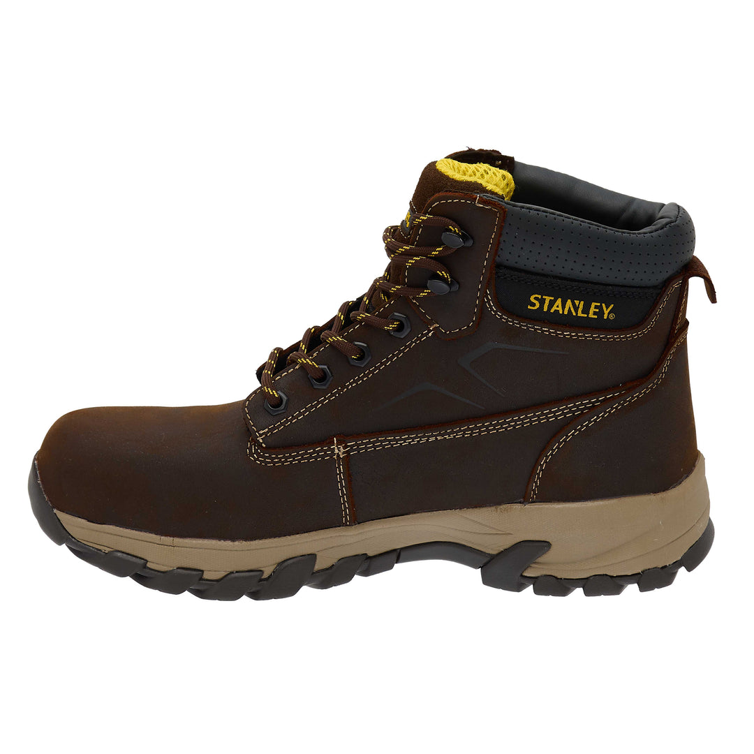 STANLEY Tradesman Men's Steel Toe, Steel Midsole Safety Work Boot, Brown, Side View Facing Left