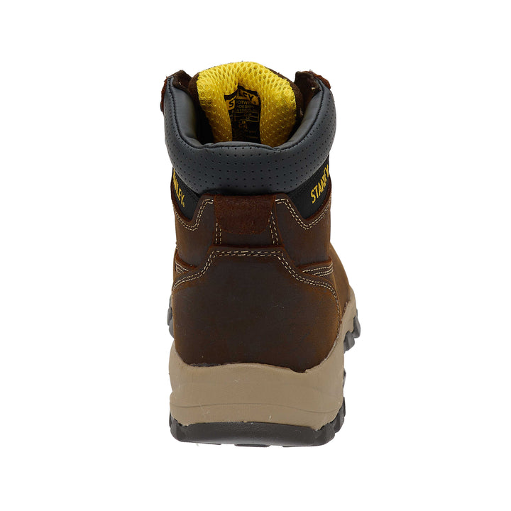 STANLEY Tradesman Men's Steel Toe, Steel Midsole Safety Work Boot, Brown, Heel View