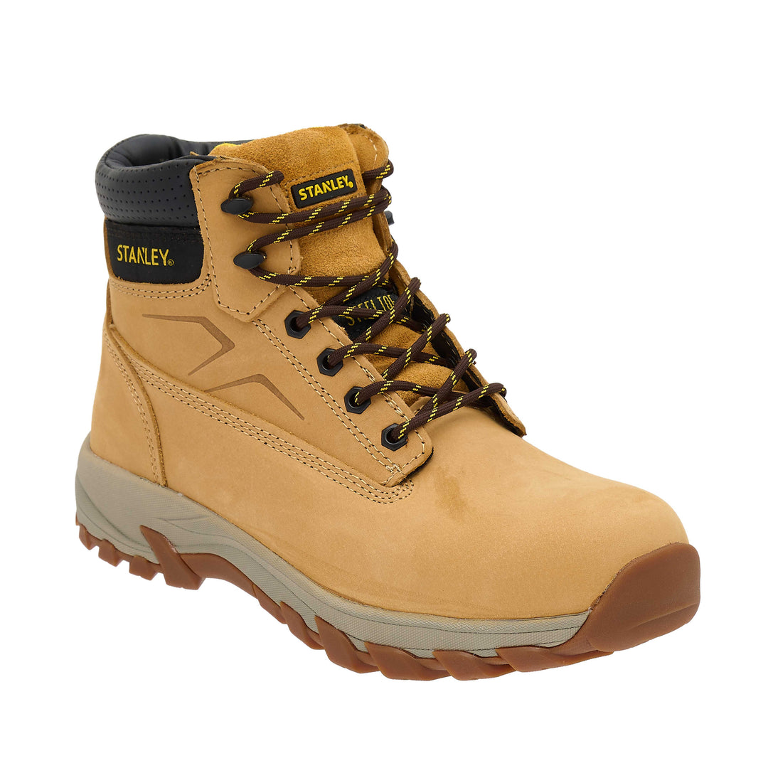 STANLEY Tradesman Men's Steel Toe, Steel Midsole Safety Work Boot, Honey, 3/4 View Facing Right