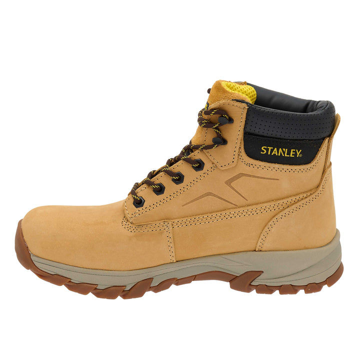STANLEY Tradesman Men's Steel Toe, Steel Midsole Safety Work Boot, Honey, Side View Facing Left