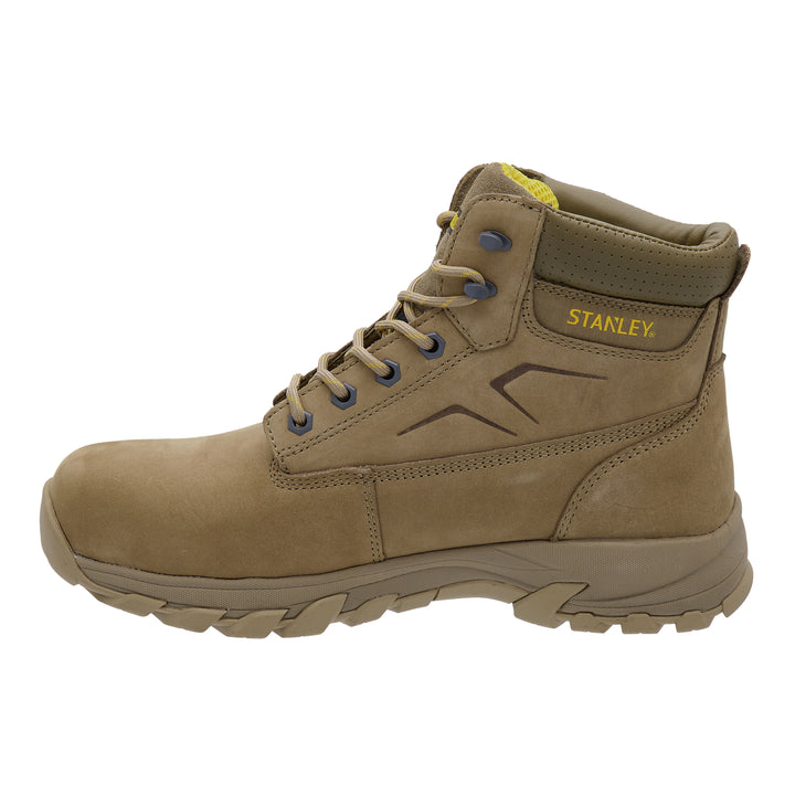 STANLEY Tradesman Men's Steel Toe, Steel Midsole Safety Work Boot, Stone, Side View Facing Left