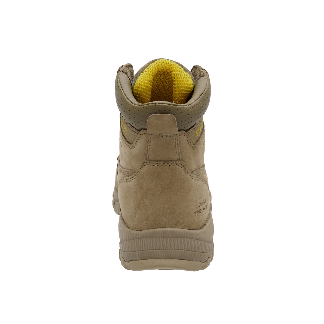 STANLEY Tradesman Men's Steel Toe, Steel Midsole Safety Work Boot, Stone, Heel View